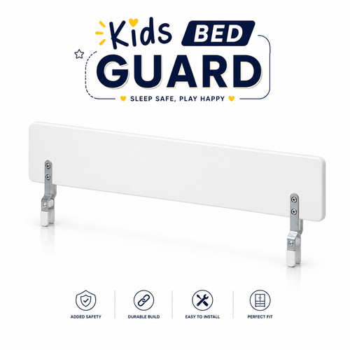 White bed guard rail - white,