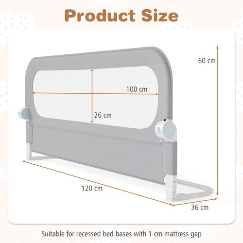 Long adjustable baby bed - adjustable, rail